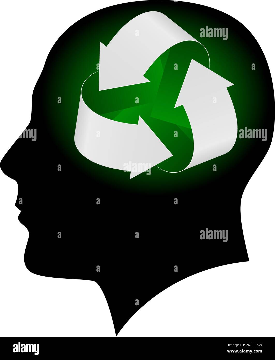 Ecology Symbol In Human Head. Illustration On White Background For 