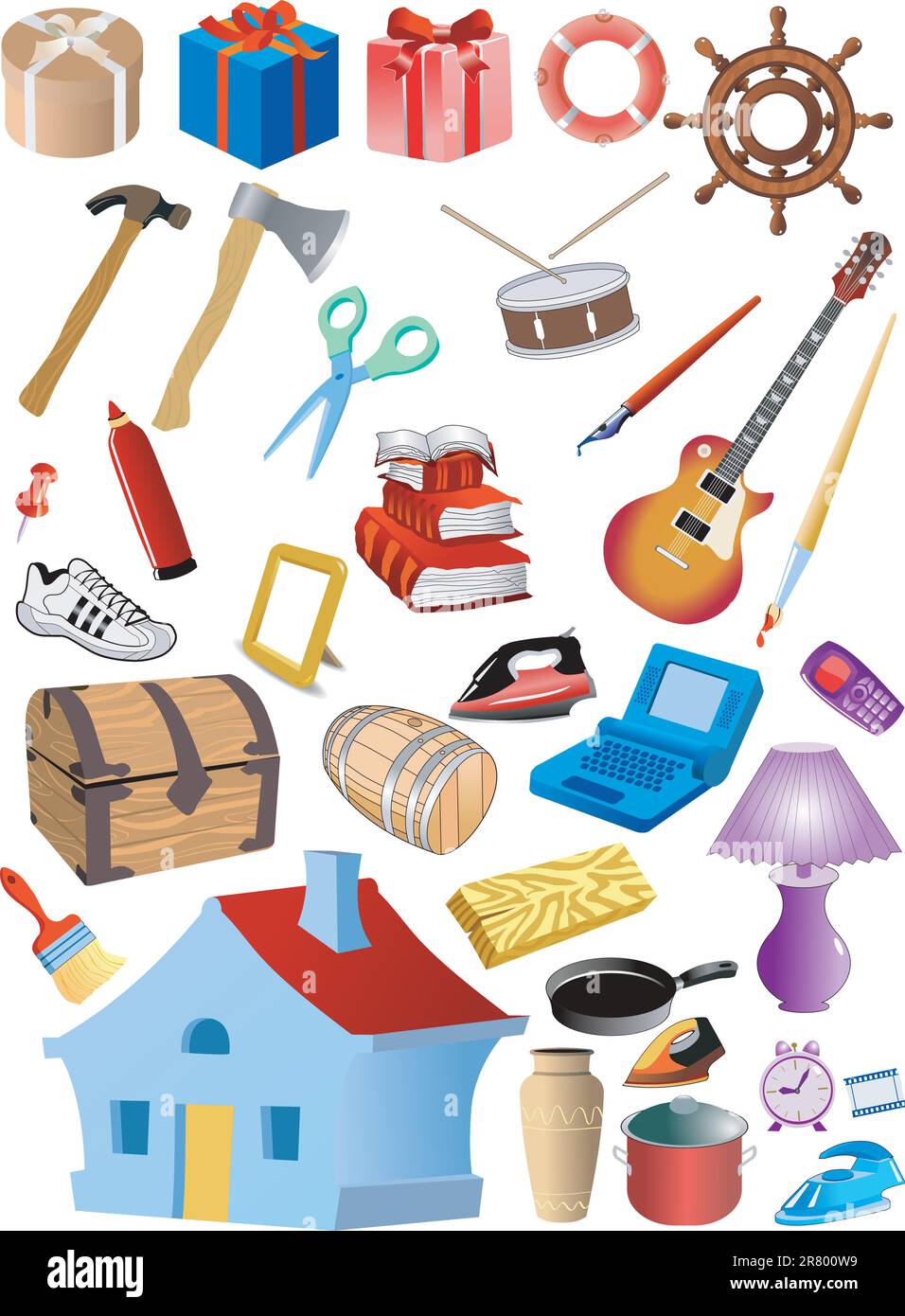 The big set of the different objects Stock Vector