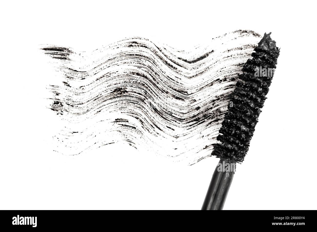 Mascara brush with mascara stroke isolated on white background Stock