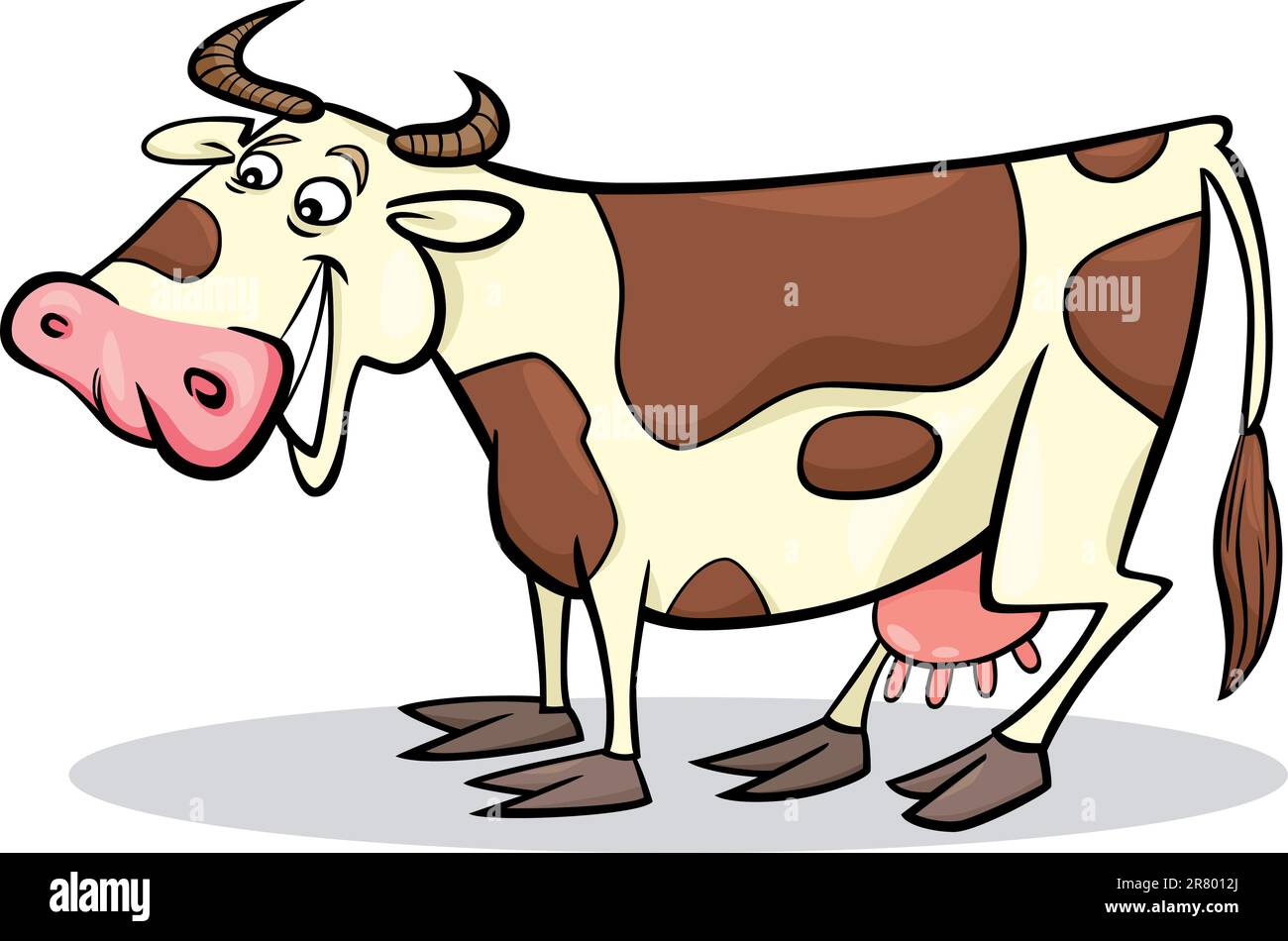 cartoon humorous illustration of funny farm cow Stock Vector Image & Art Alamy