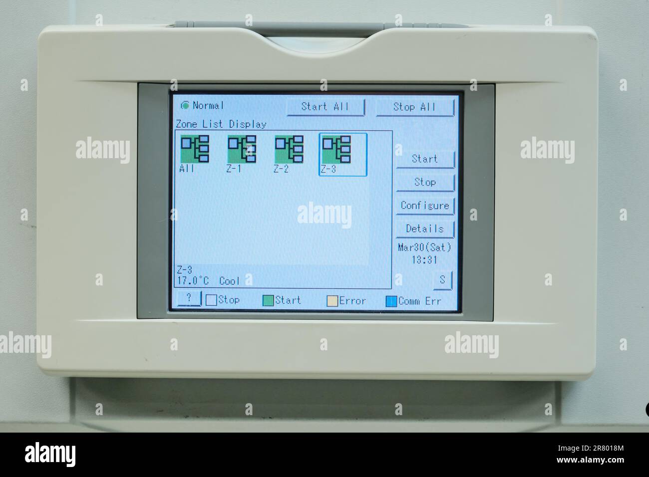 Wallmounted control panel for a group of industrial air conditioners Stock Photo Alamy