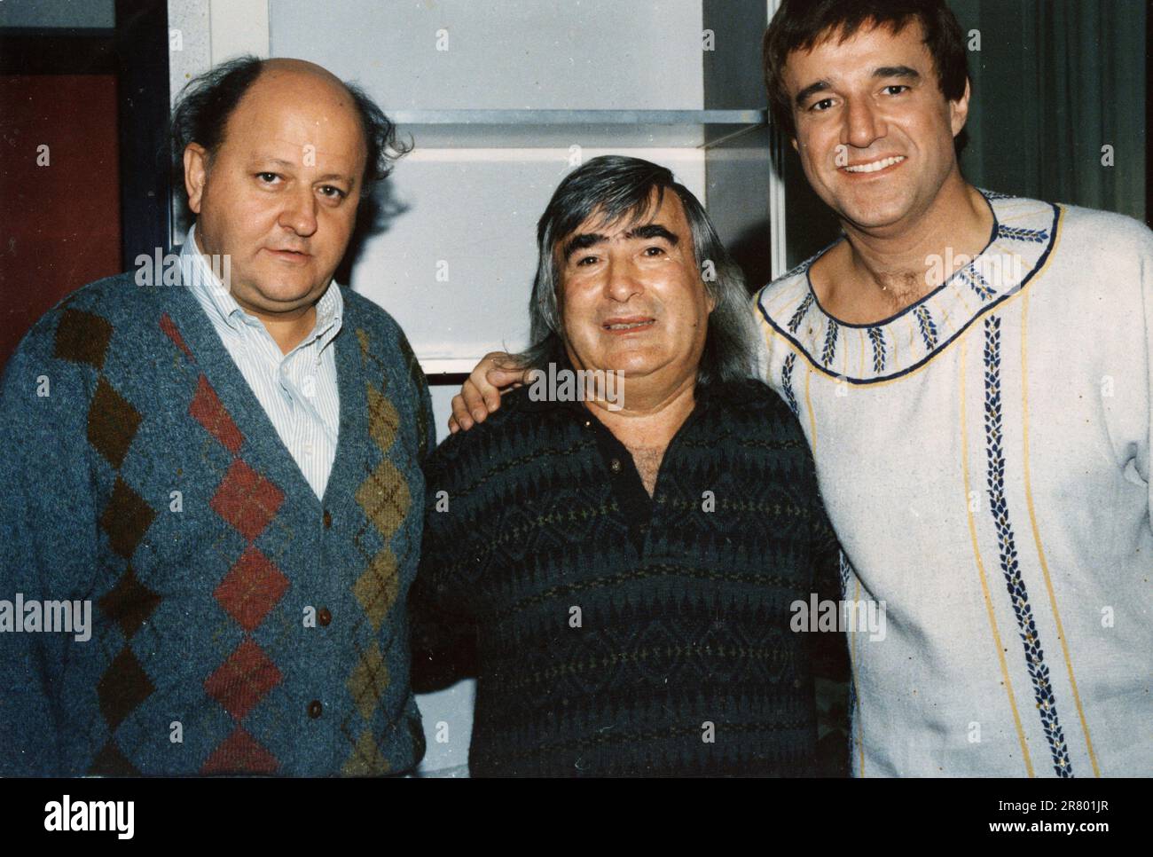 Italian actors Massimo Boldi (left) and Christian De Sica (right), 1980s Stock Photo