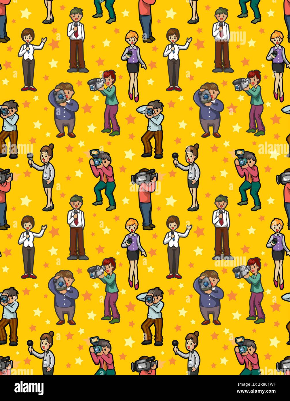 reporter people seamless pattern Stock Vector