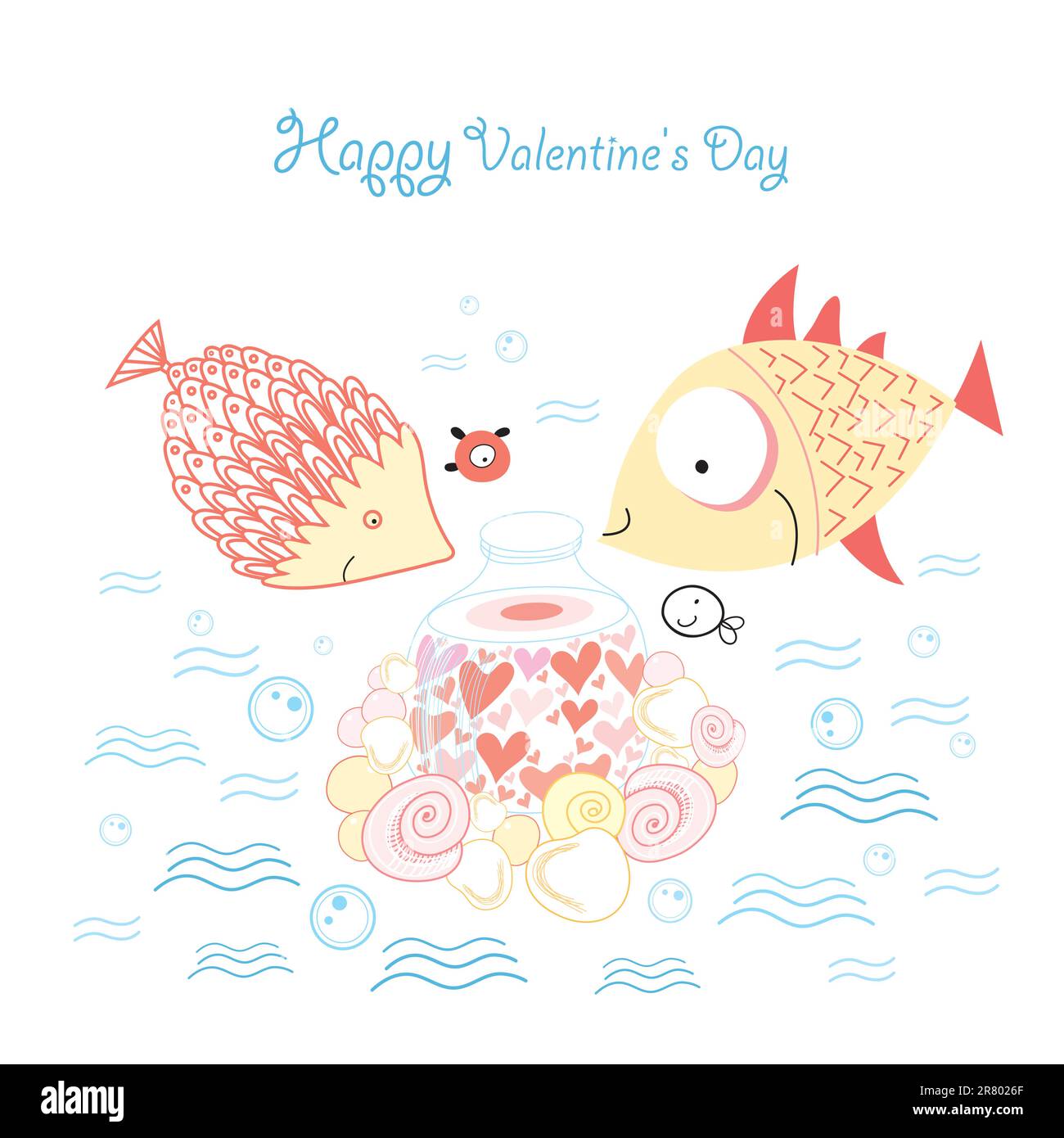Loving Fish Red stone heart on white background Stock Vector Images - Alamy