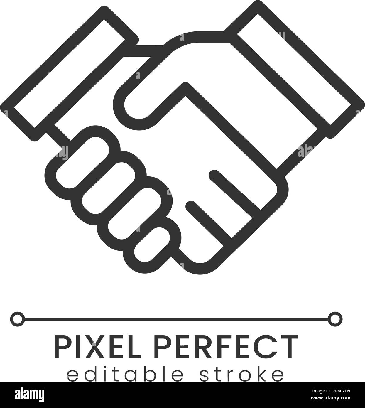 Handshaking pixel perfect linear icon Stock Vector Image & Art Alamy