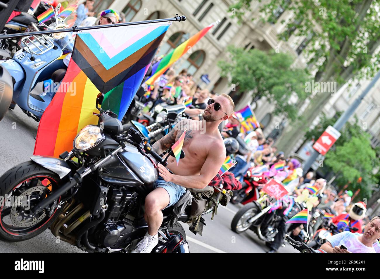 Vienna Parade Vienna, Austria. June 17, 2023. Rainbow Parade on Vienna's Ringstrasse ...