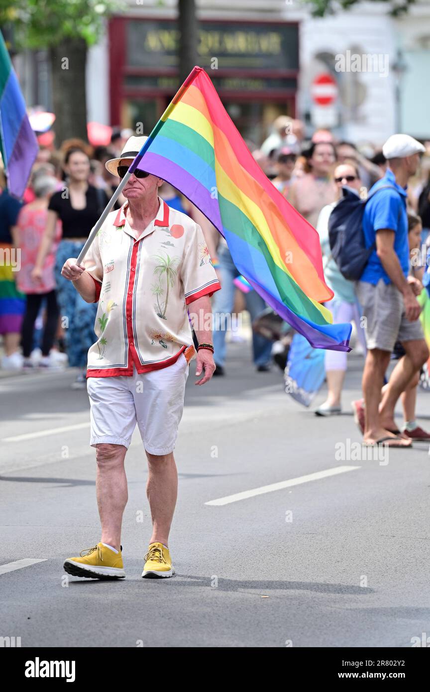 Vienna Parade Vienna, Austria. June 17, 2023. Rainbow Parade on Vienna's Ringstrasse ...