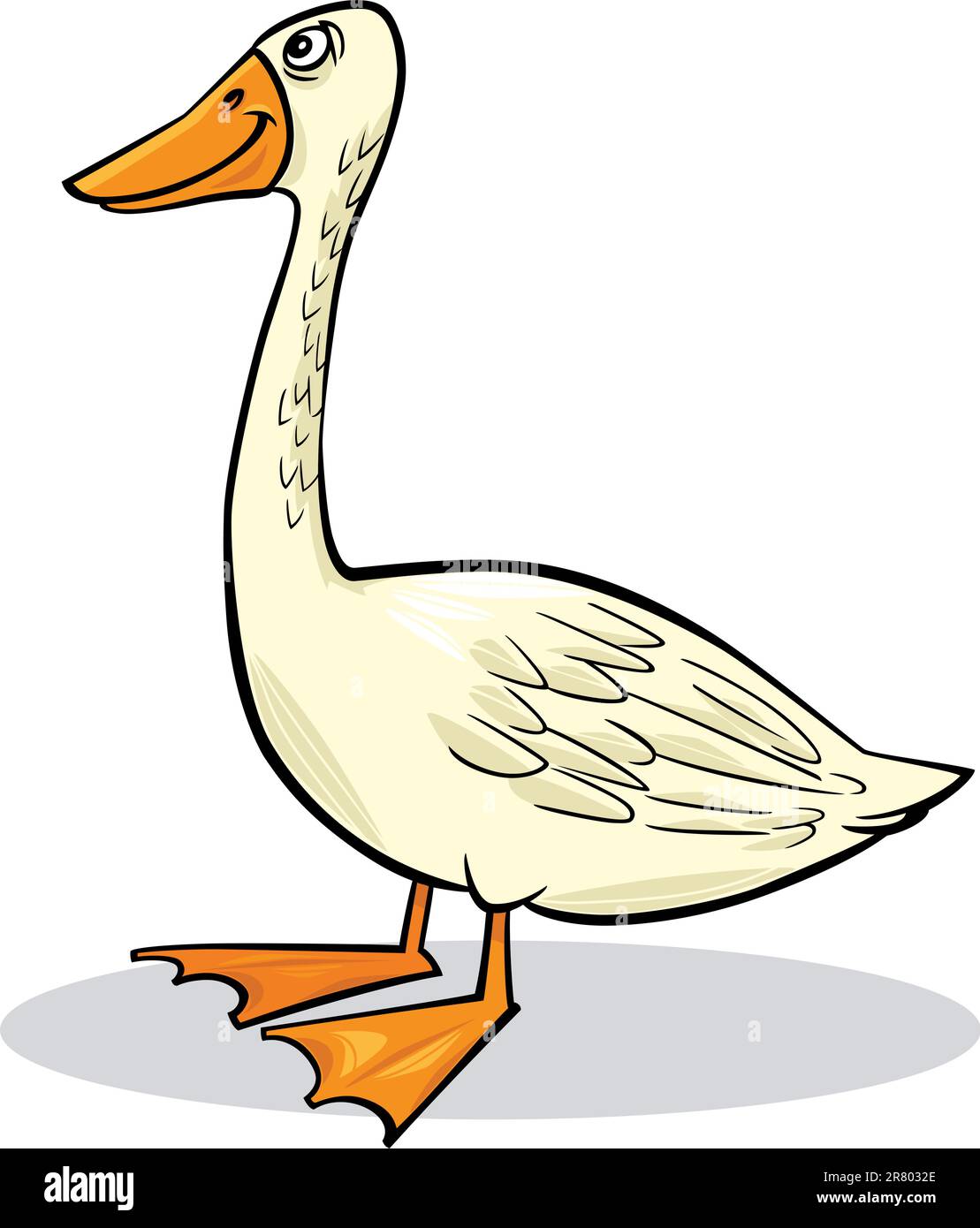 cartoon humorous illustration of funny farm goose Stock Vector