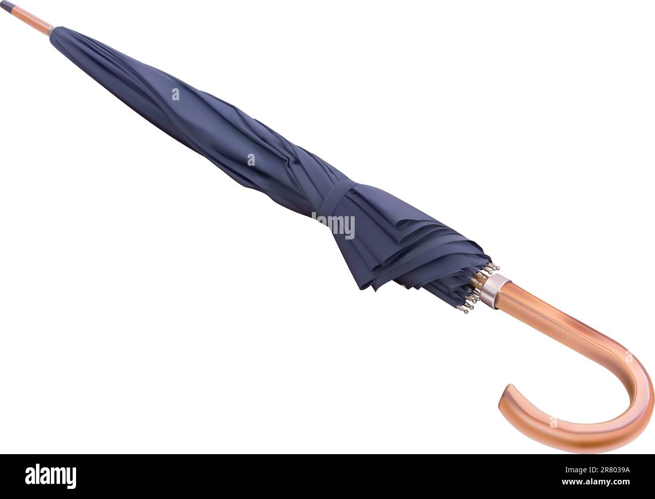Closed black umbrella isolated on Stock Vector Images - Alamy