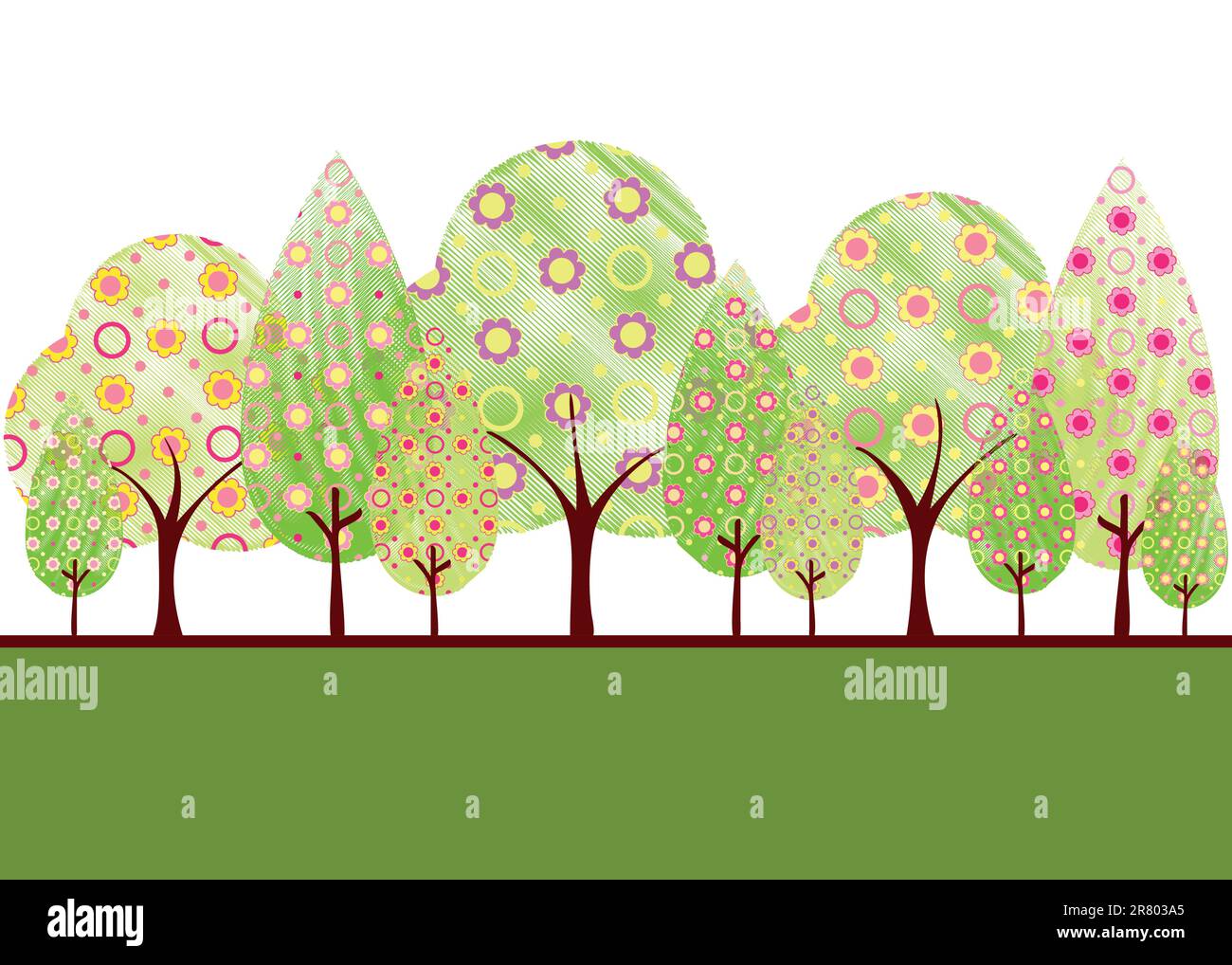 Abstract springtime tree with colorful flower Stock Vector Image & Art ...
