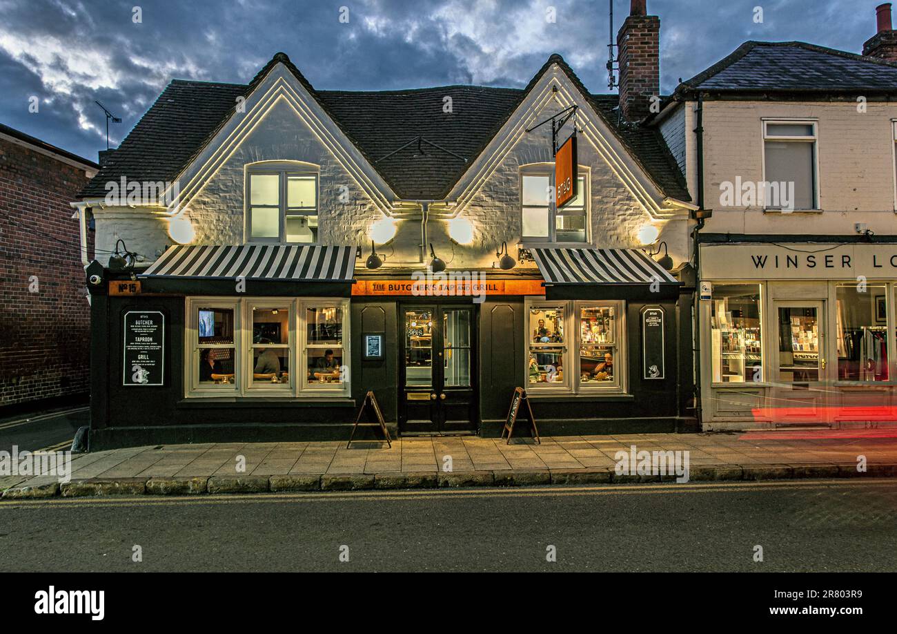 Exterior of The Butchers Tap and Grill in Marlow, Buckinghamshire, UK Stock Photo