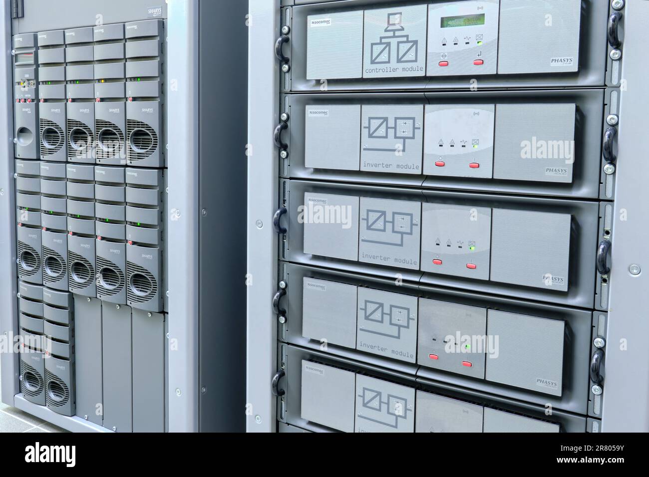 Control panel Socomec sicon on the Sharys UPS module displays important ...