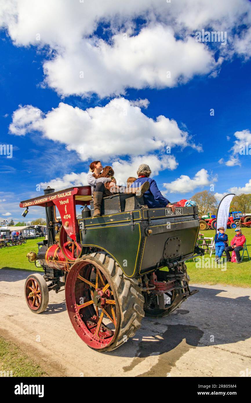 1928 Mann's Steam Tractor MUP 662 parading  at Abbey Hill Steam Rally, Yeovil, Somerset, UK Stock Photo