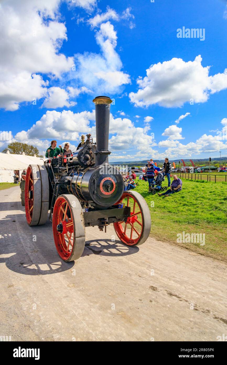 A Ransomes traction engine parading at the Abbey Hill Steam Rally, Yeovil, Somerset, England, UK Stock Photo