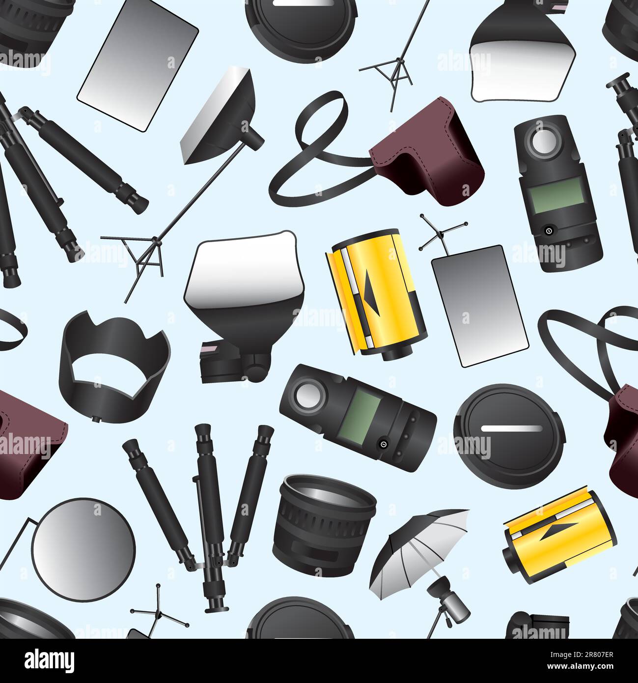 Photographic equipment seamless pattern Stock Vector