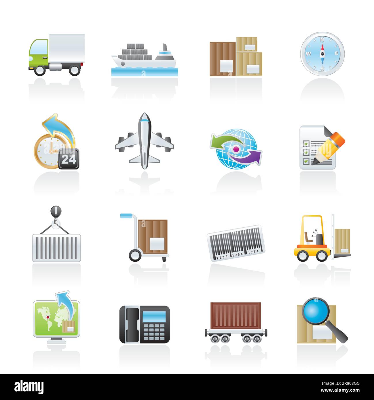 shipping and logistics icons - vector icon set Stock Vector