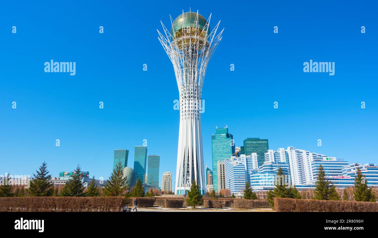 Astana, Kazakhstan - April 4, 2023:  Panoramic view of Astana (Nur-Sultan) city Stock Photo