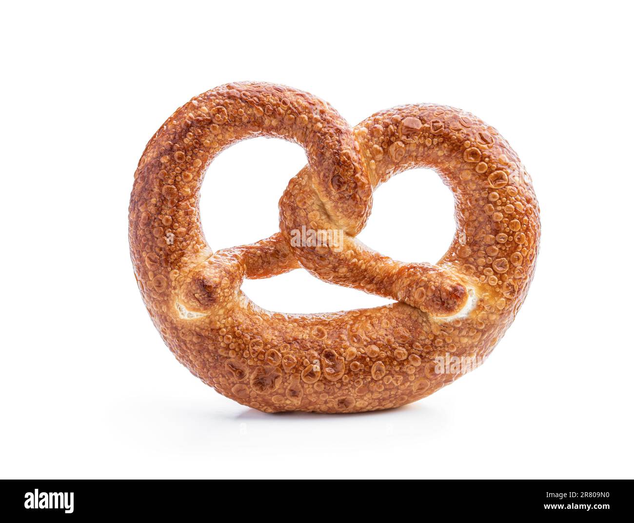 Appetizing soft bavarian pretzel isolated on white background Stock Photo