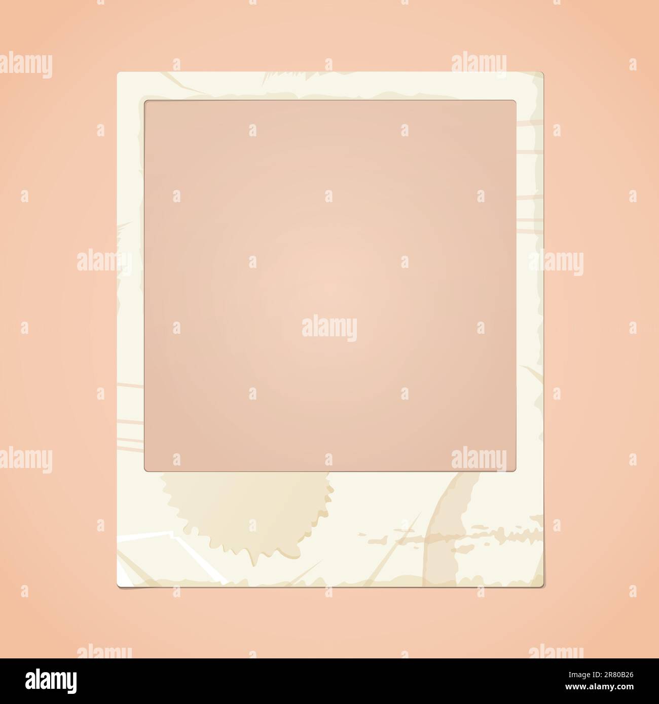 Vintage photo frame with rough border isolated on light background ...