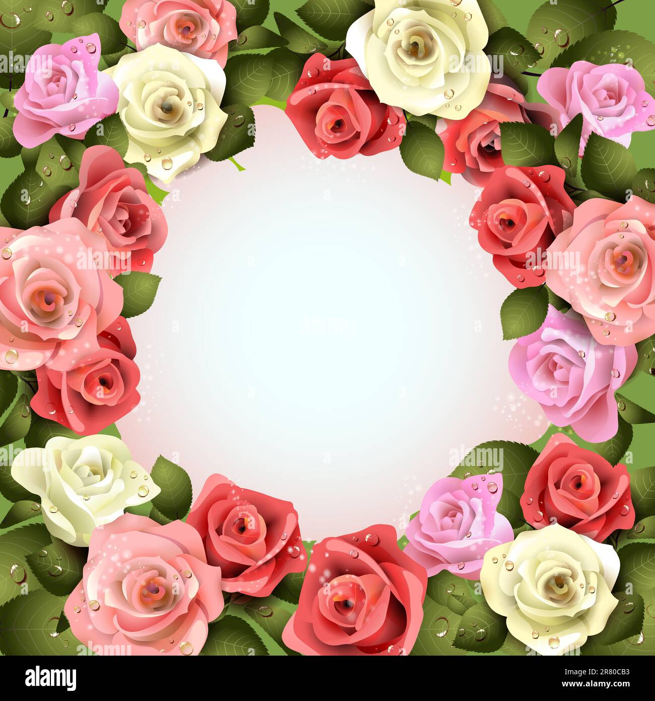 Background with white and pink roses Stock Vector