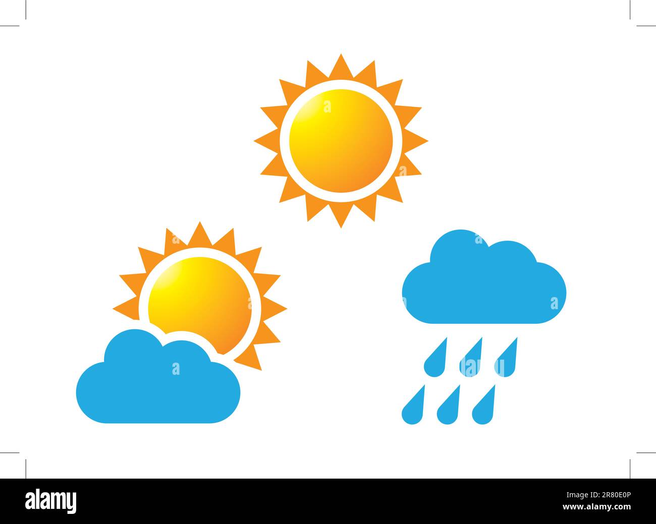 Cloud rain sun icon Cut Out Stock Images & Pictures - Alamy