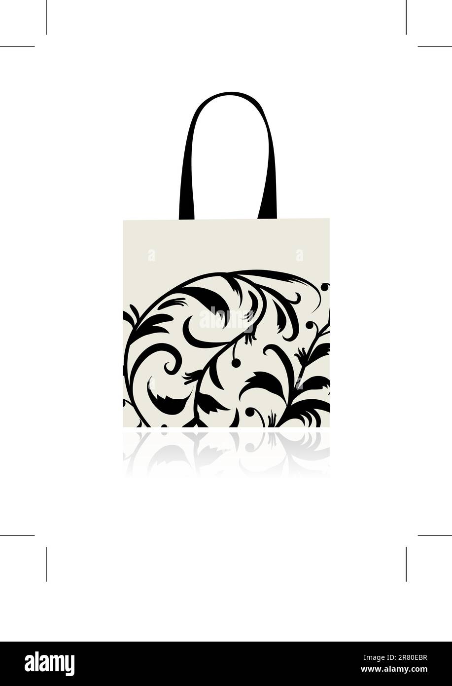 Shopping bag design, floral ornament Stock Vector Image & Art Alamy