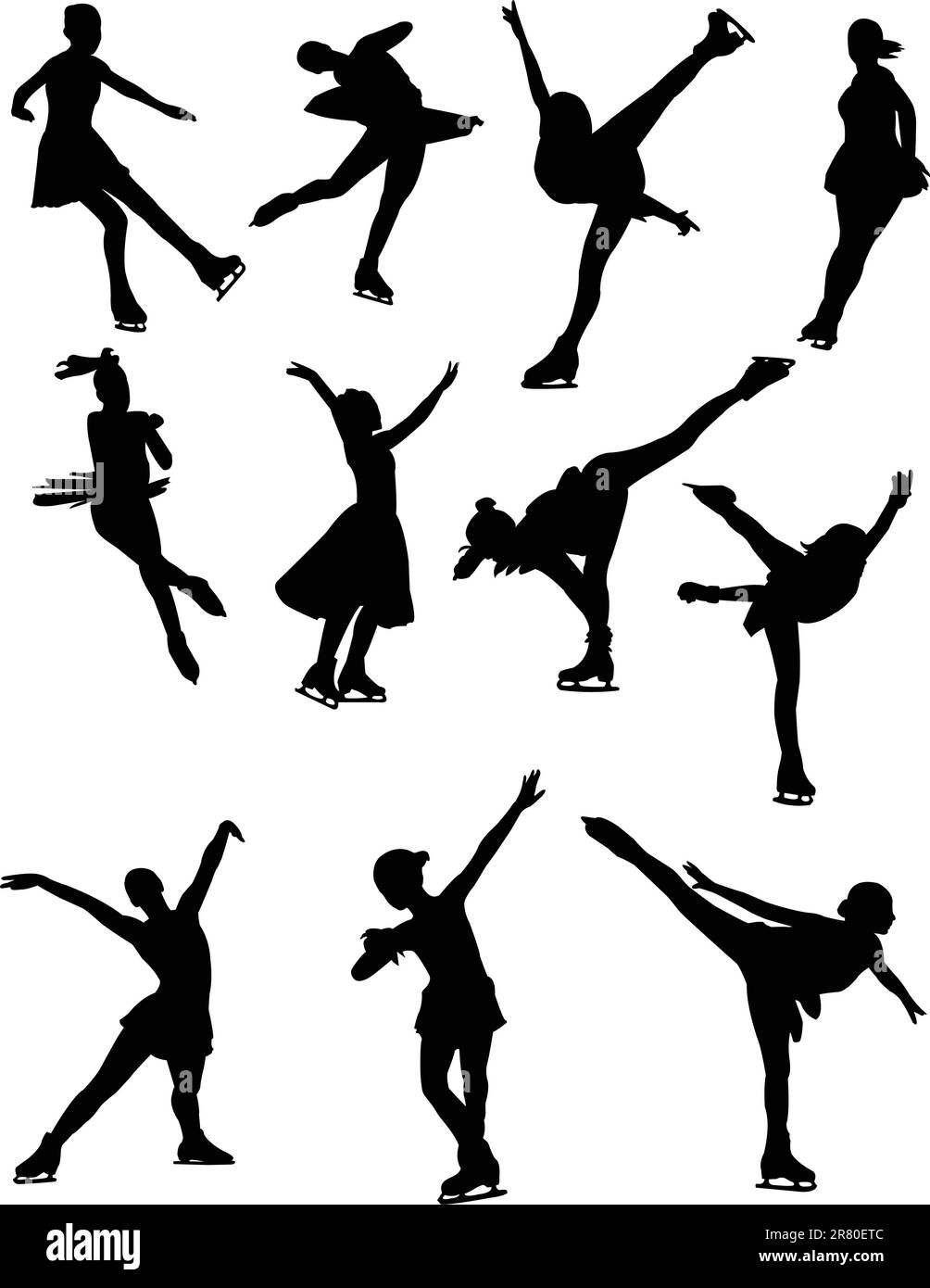 Ice skating silhouette vector Stock Vector Image & Art Alamy