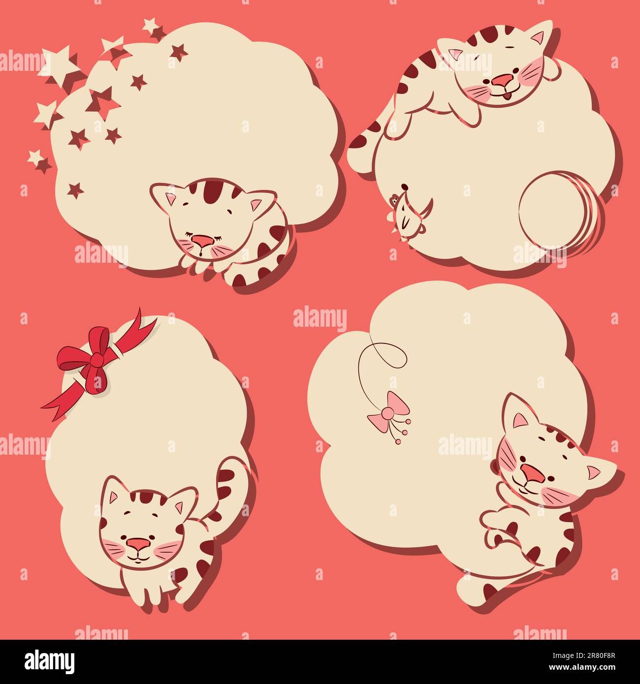 Set frame for the text, decorated by funny kittens Stock Vector Image ...