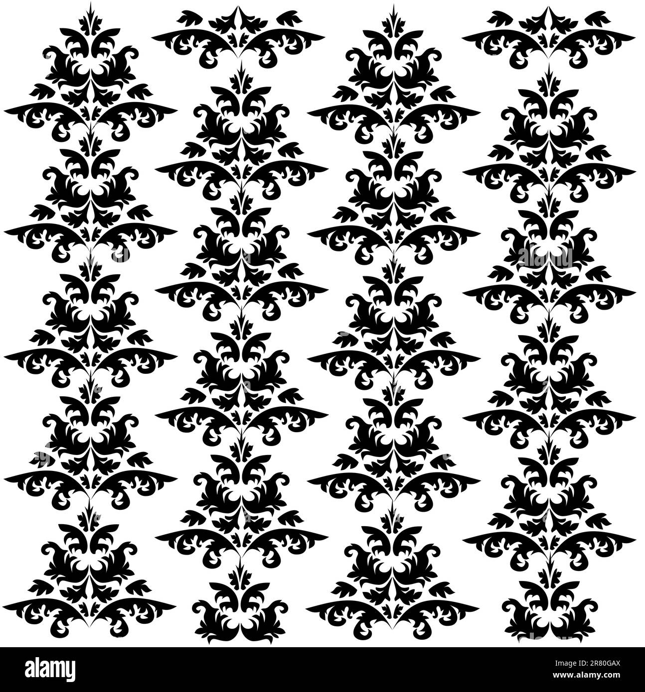 Illustration of beautiful damask pattern with ornaments Stock Vector