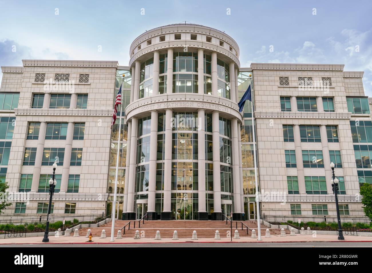 Salt Lake City, UT - May 23, 2023: Exterior of the Scott M. Matheson Courthouse in downtown Salt Lake City Stock Photo