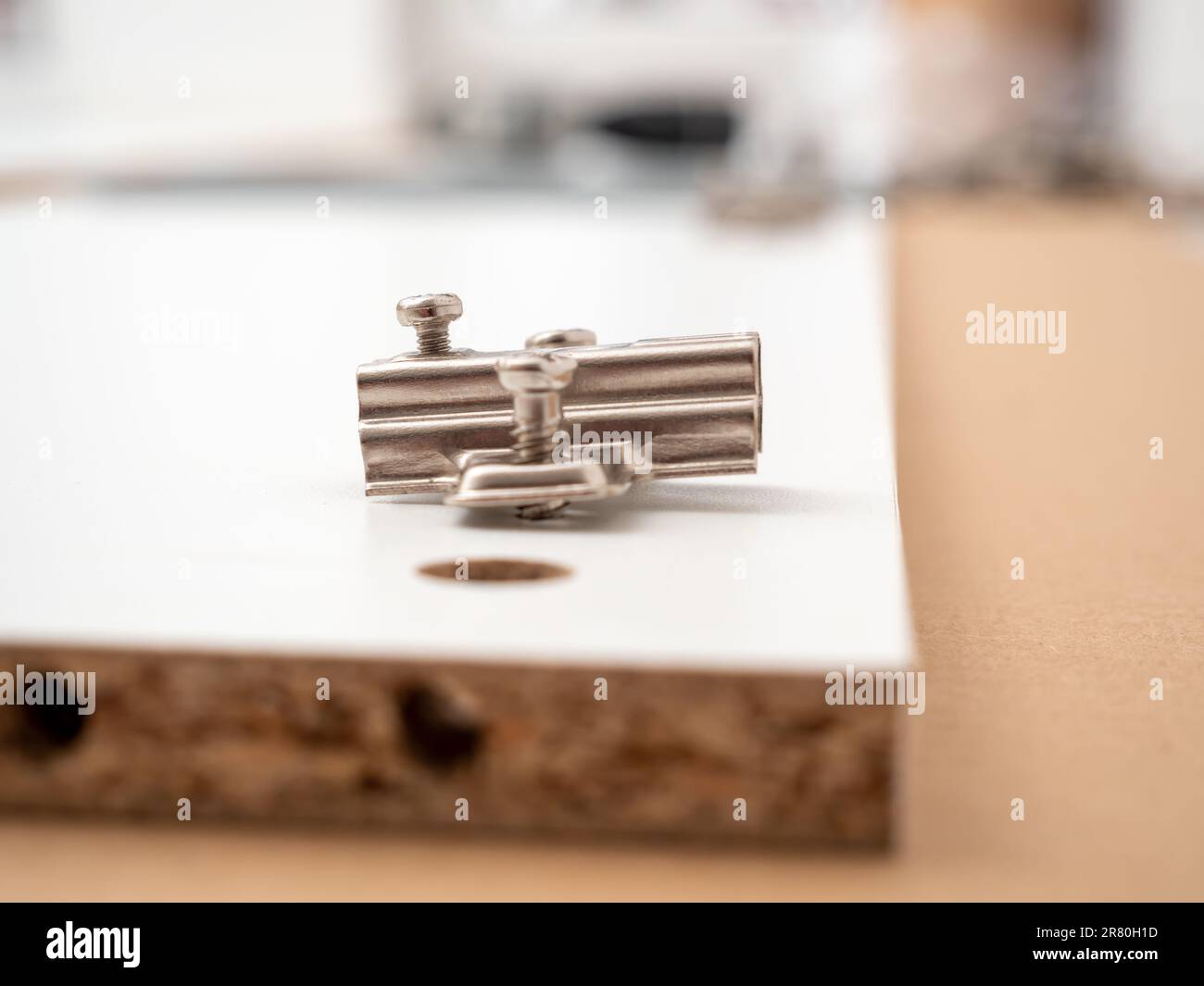 Carpentry Assembly Pieces of furniture and tools in the process of assembly. Furniture ...