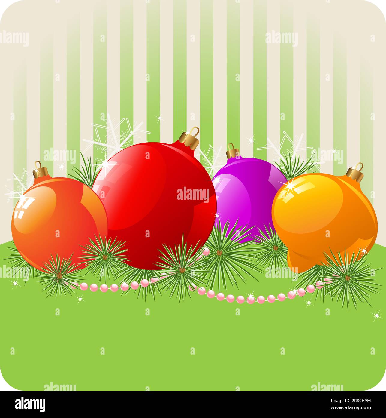 Christmas background with balls and Christmas tree Stock Vector Image ...