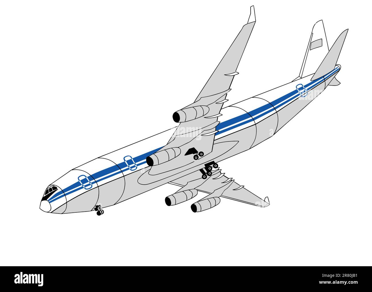 plane silhouette on white background, vector illustration Stock Vector