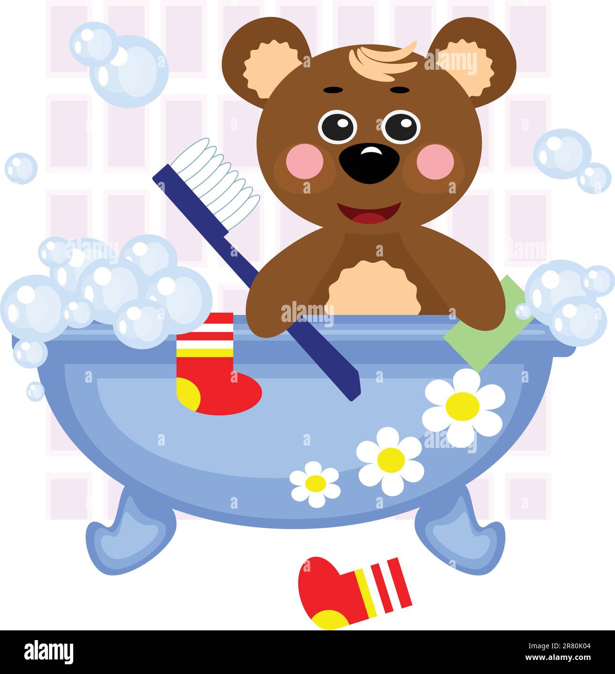 https://c8.alamy.com/comp/2R80K04/teddy-bear-showering-in-bath-vector-2R80K04.jpg