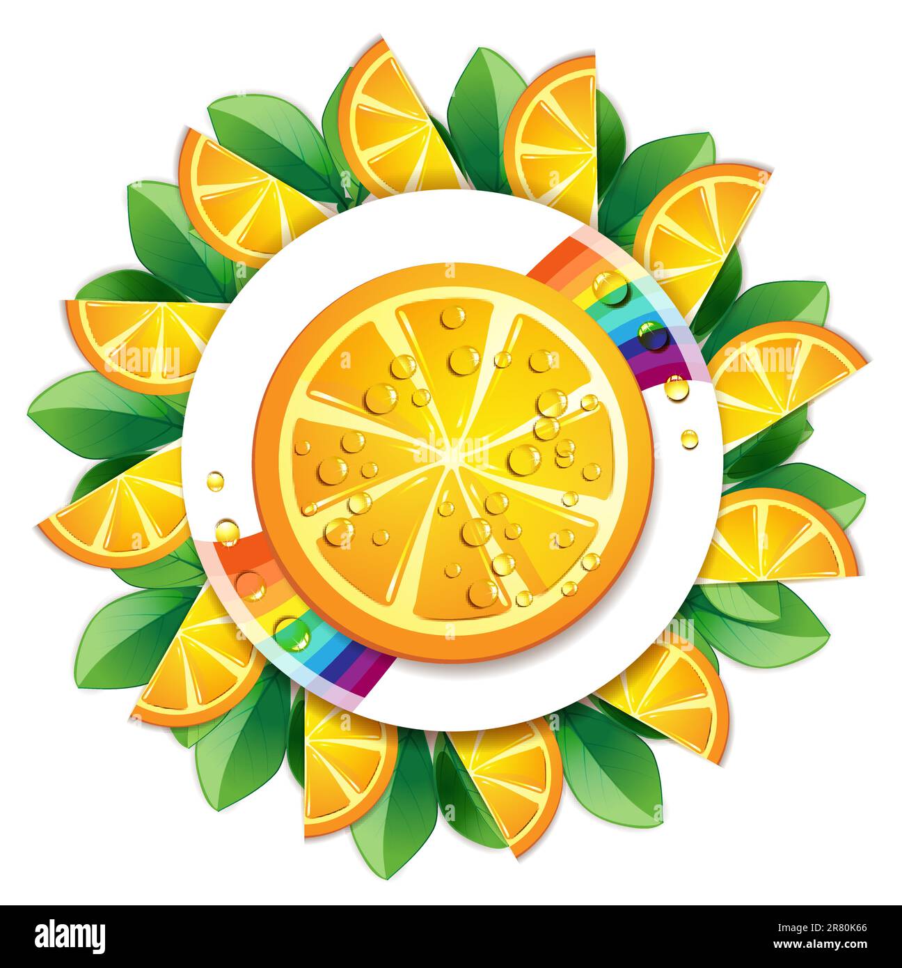 Frame with slice of orange Stock Vector Image & Art - Alamy