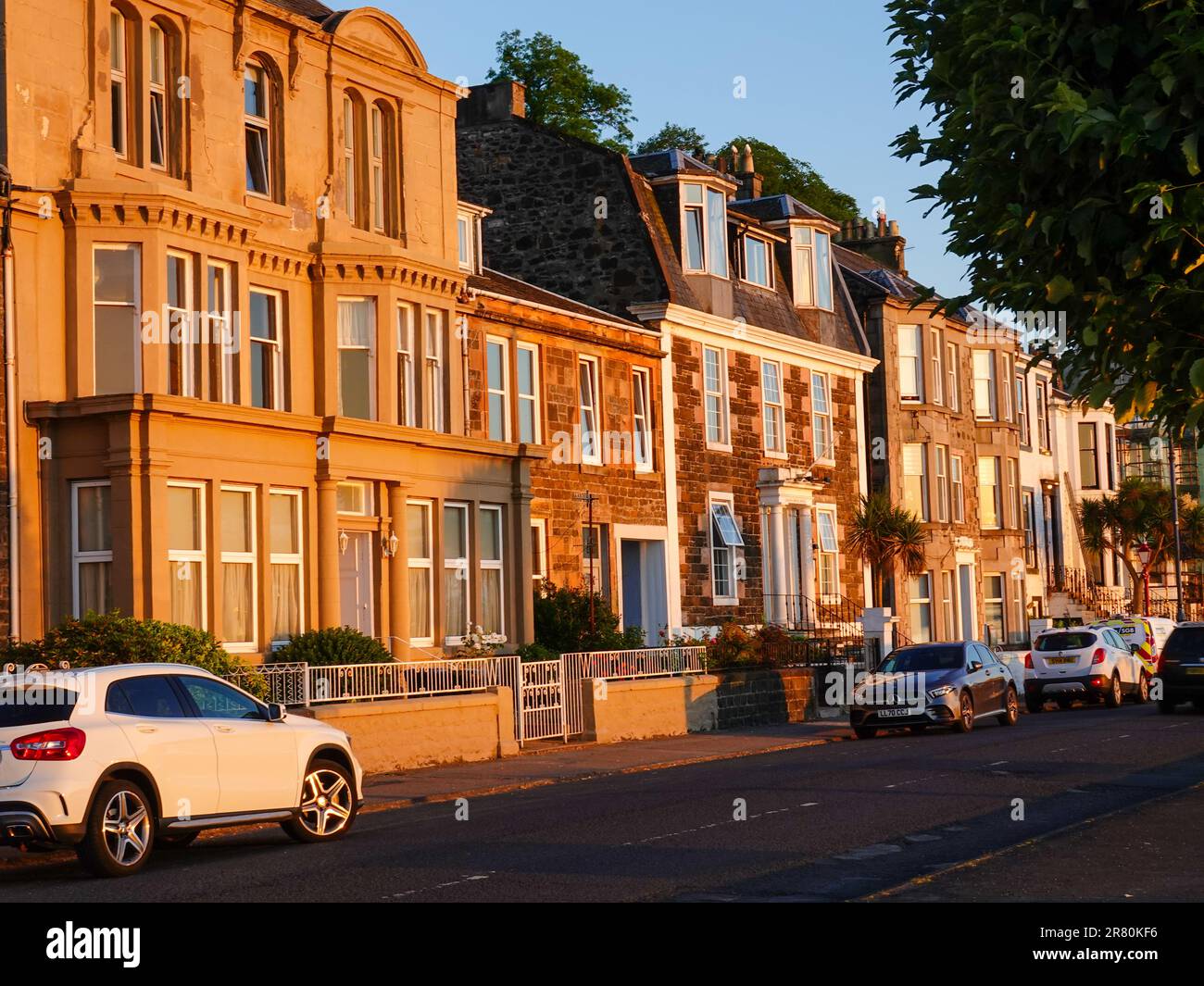 Victorian row houses, buildings, along the esplanade in seaside resort