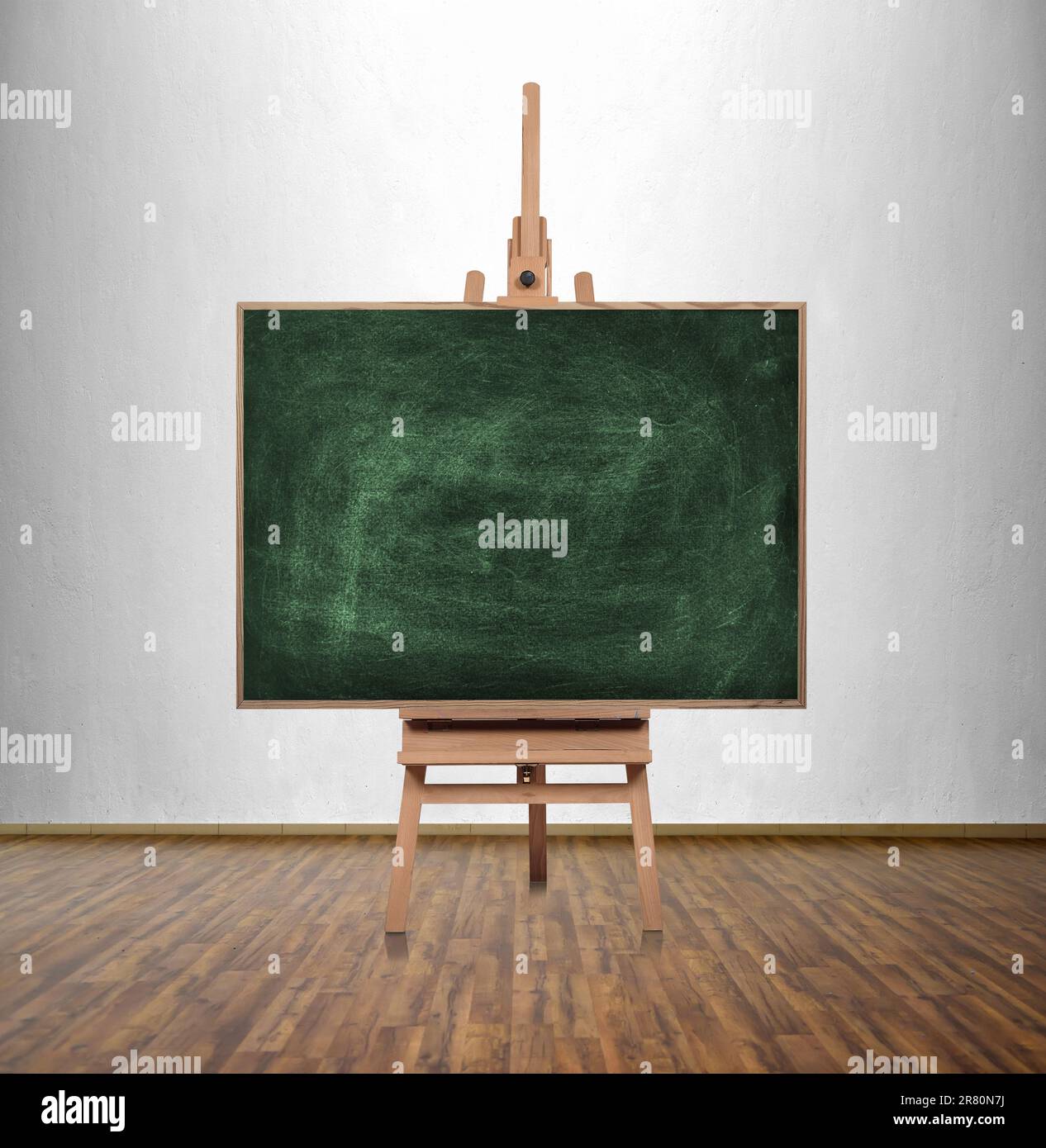 Empty White Classroom Background with Green Chalkboard Table and Seat on  Wooden Floor. Education and Back To School Concept Stock Illustration -  Illustration of education, classroom: 220056564