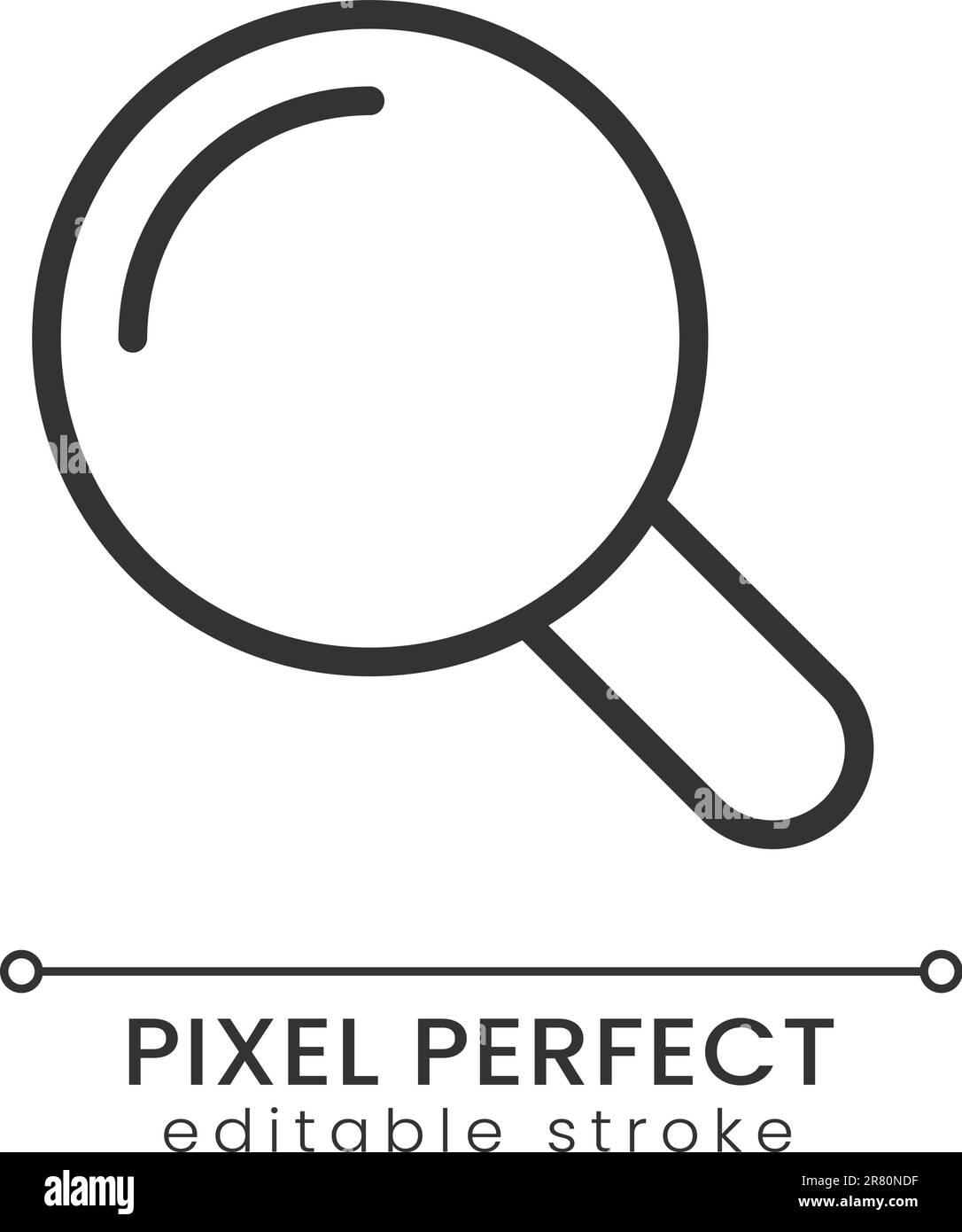Magnifying glass pixel perfect linear icon Stock Vector Image & Art Alamy