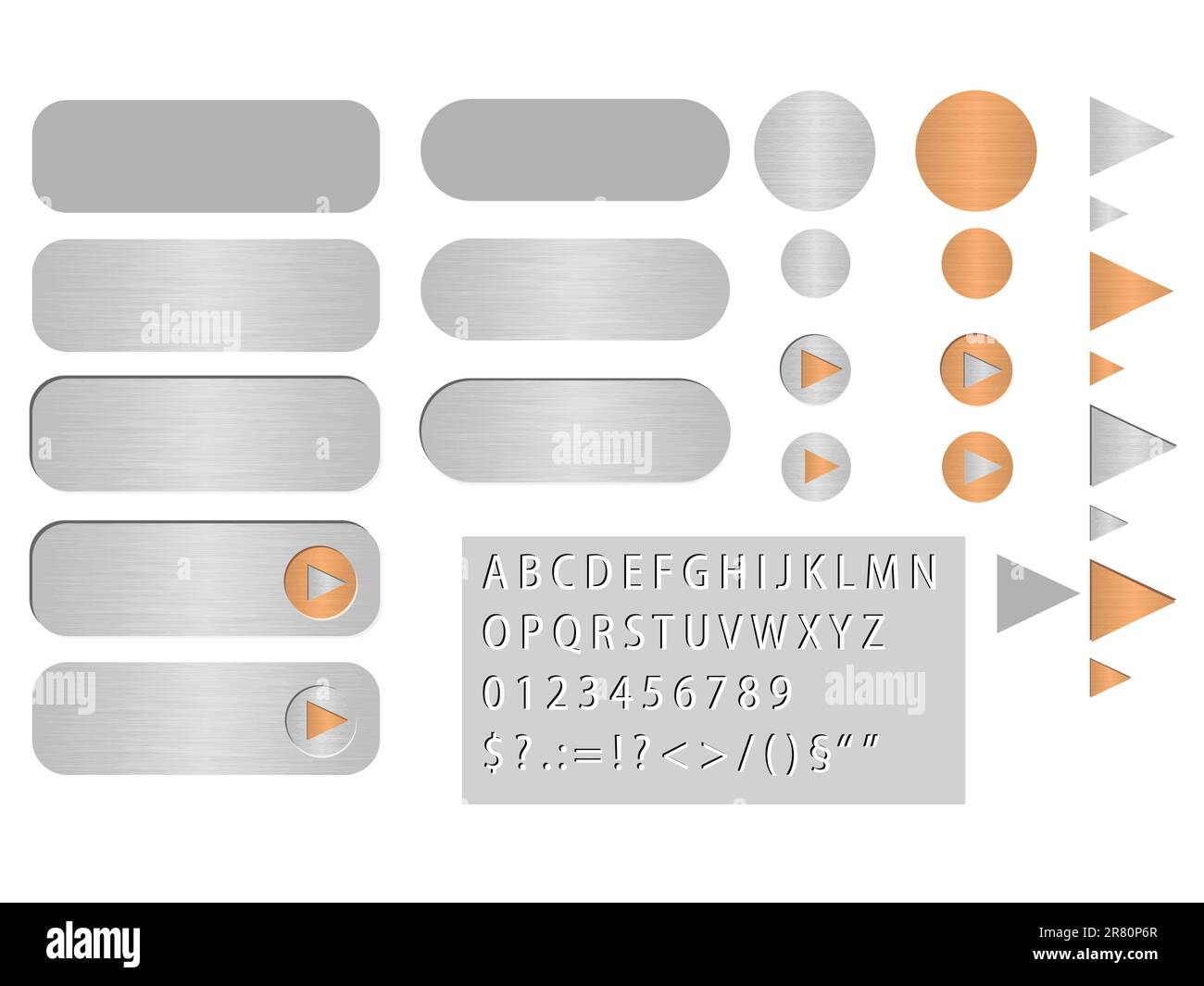 Buttons Without Color Set of the various vector buttons looks like polished steel. This file ...