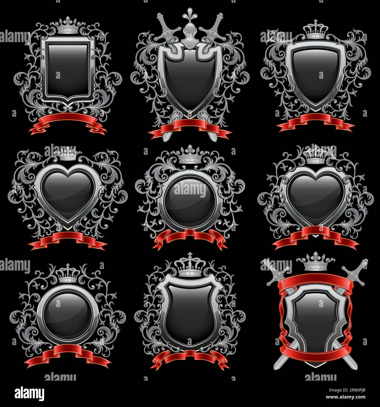Coat of arms set. Vector illustration Stock Vector Image & Art - Alamy