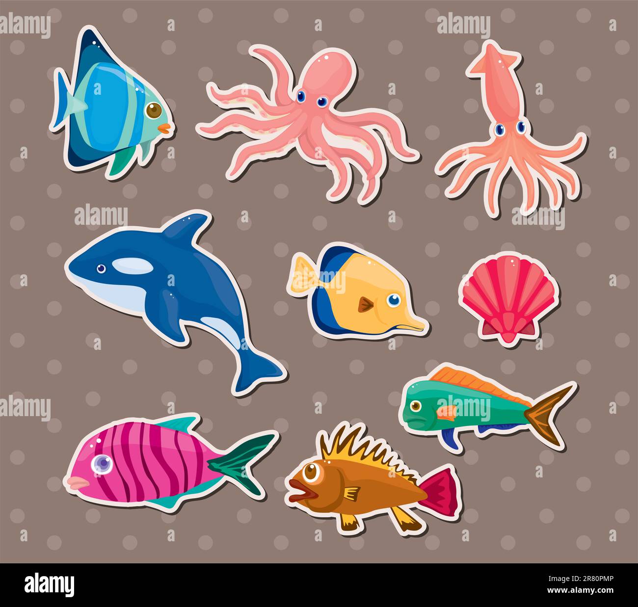 Simple Fish Sticker Adorable fish hi-res stock photography and images - Alamy