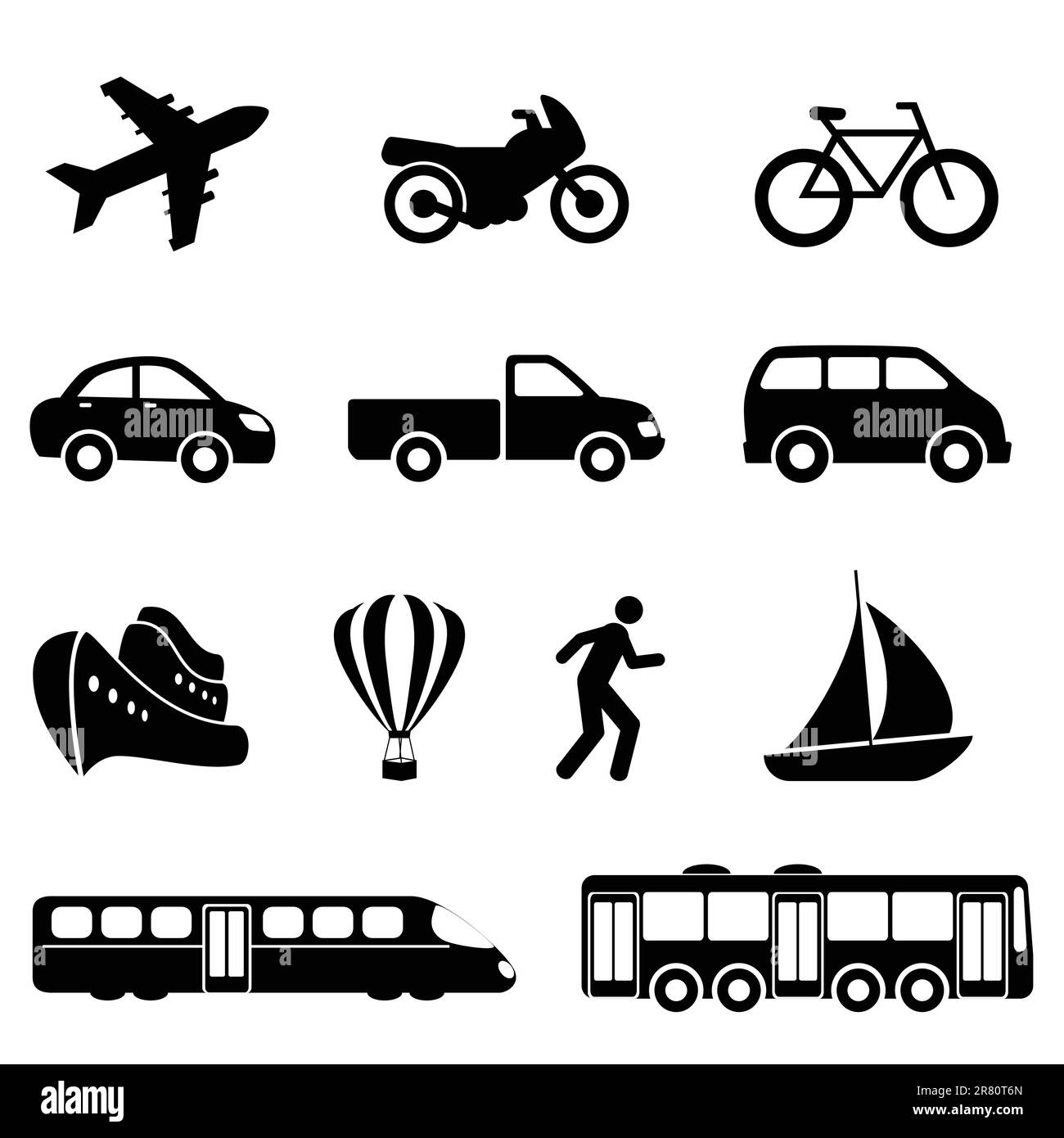 Vetor de Different Means of Transportation. Auto Icons. do Stock