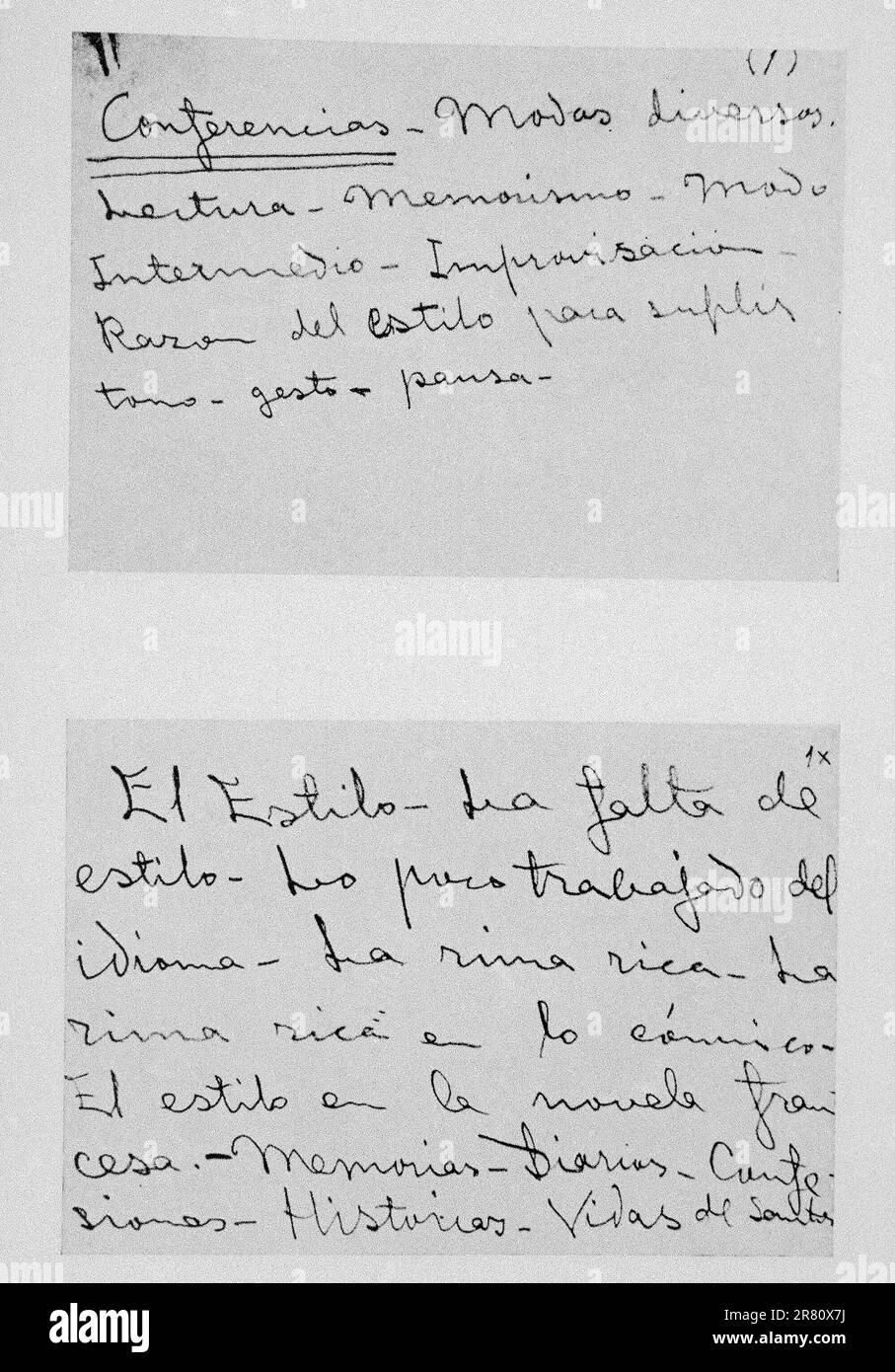 CONFERENCIA SOBRE LITERATURA PRONUNCIADA POR VALLE INCLAN EN EL CASINO DE MADRID EL 3/3/1932. Author: RAMON DEL VALLE-INCLAN o R. M. VALLE PEÑA. Stock Photo