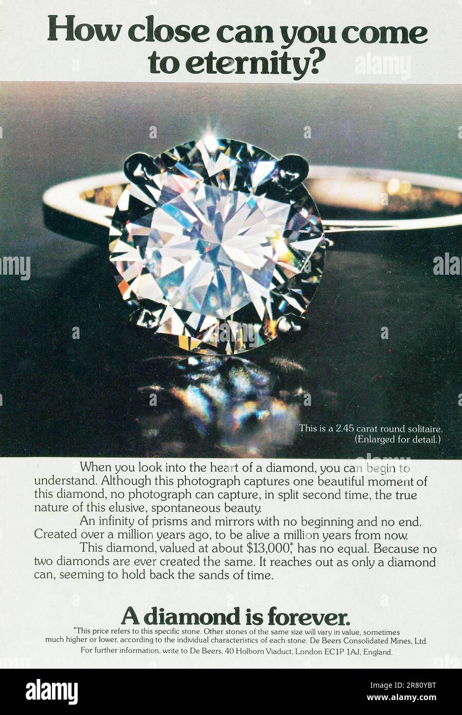 DeBeers Love Scene Advertisement, Description: “A Diamond i…