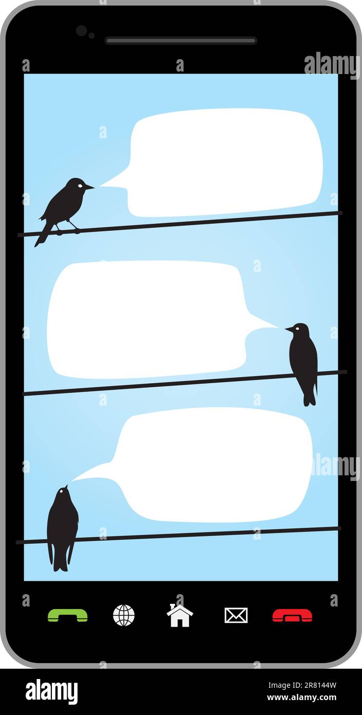 Birds sitting on a wire - abstract vector illustration Stock Vector ...