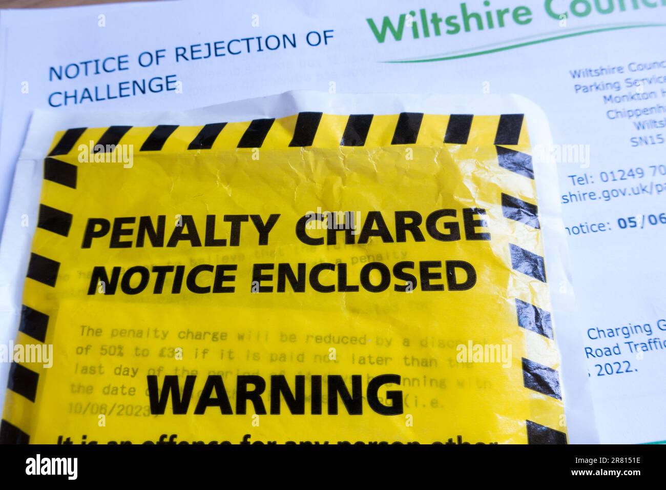 Parking Charge notice and appeal rejection Stock Photo Alamy
