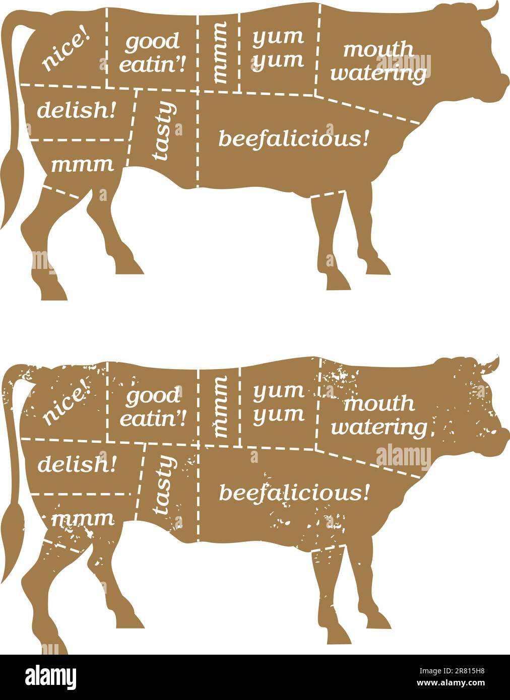 Vector Illustration based on traditional butcher’s chart showing