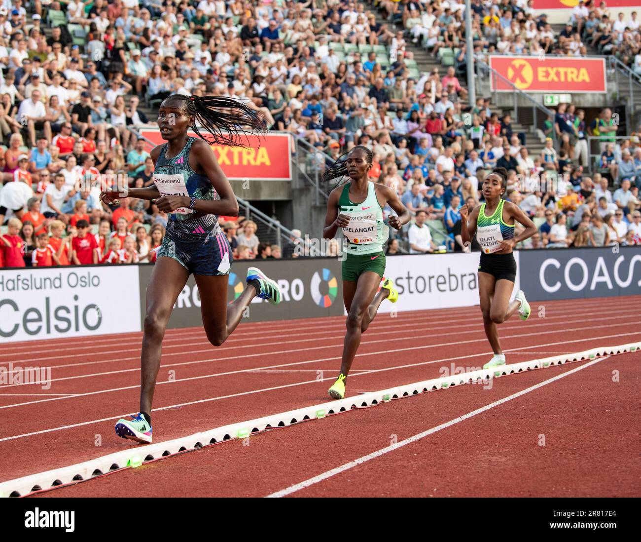 Agnes Jebet Ngetich of Kenya competing in the 3000m at the Oslo Bislett