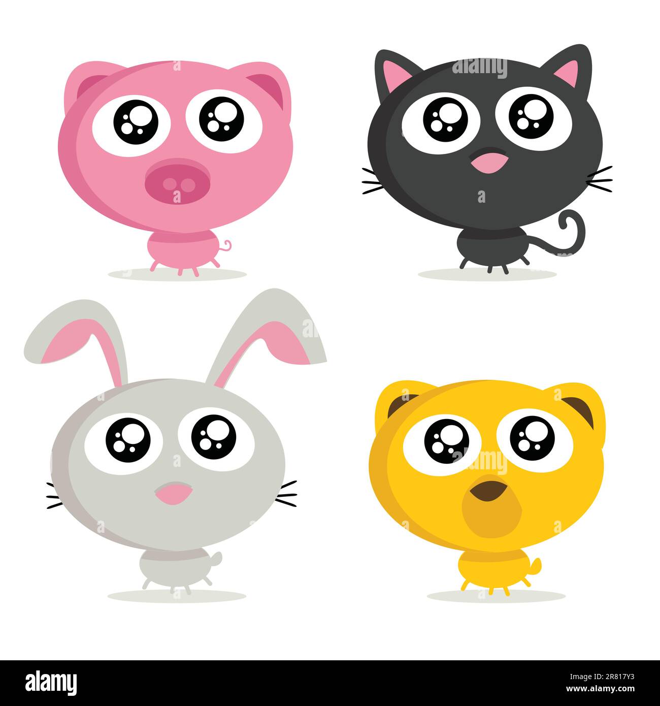 Cute animals, vector illustration Stock Vector