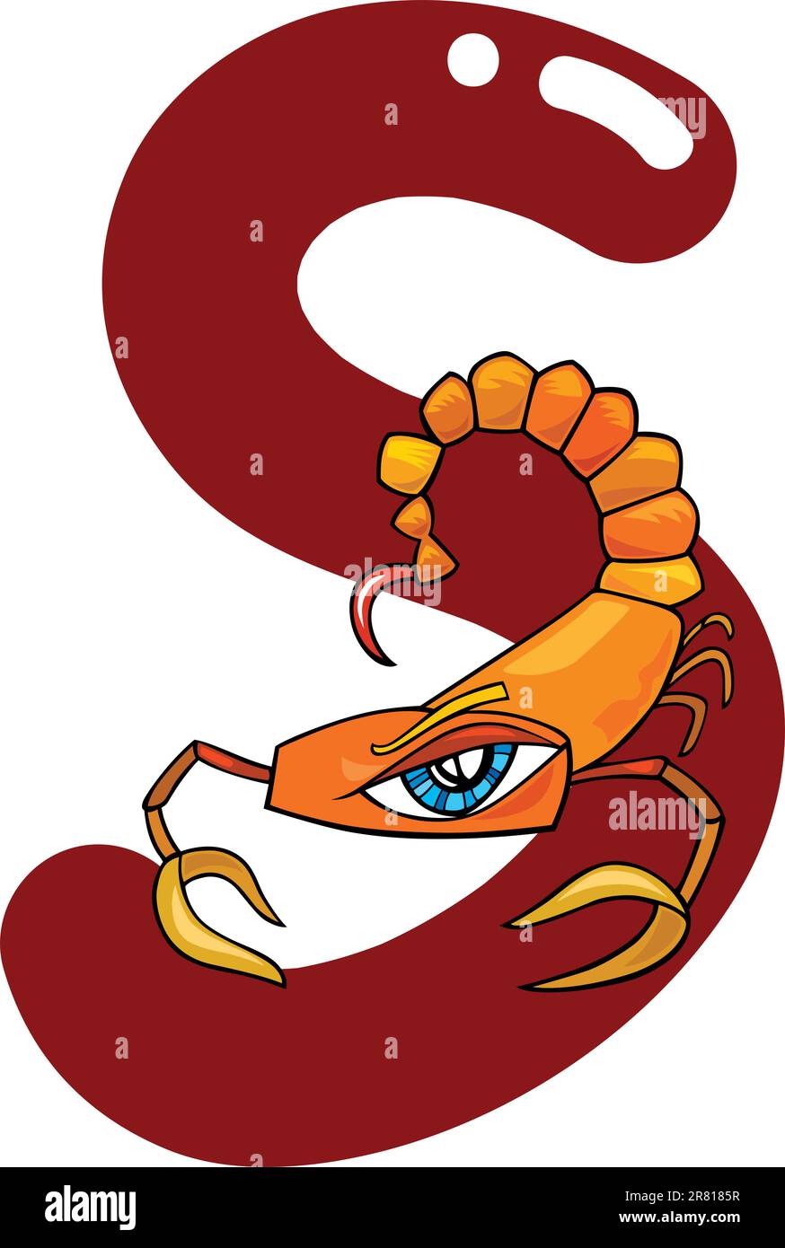 cartoon illustration of S letter for scorpion Stock Vector Image &amp; Art ...